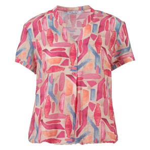 Enjoy blouse allover print Pink blue zand